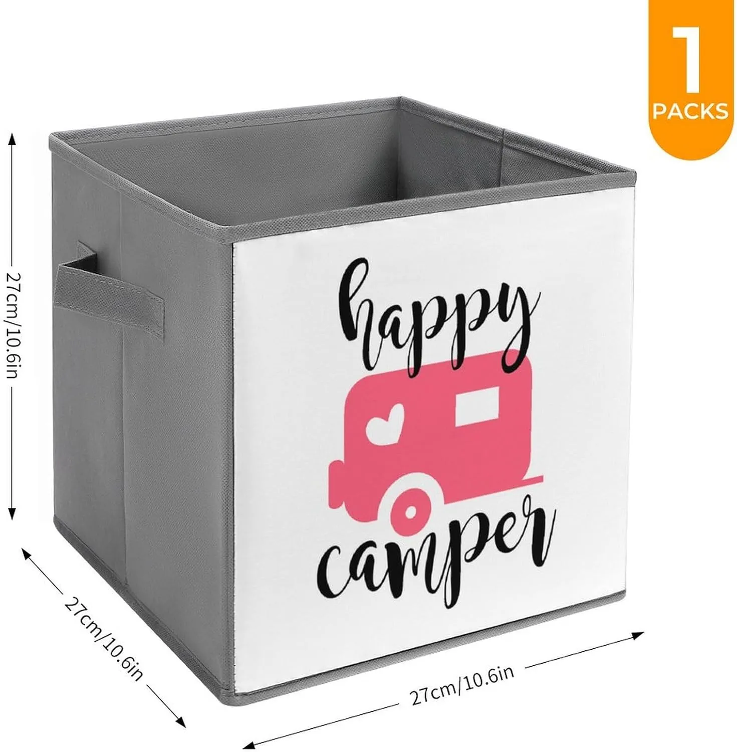 Happy Camping Car Large Capacity Storage Cubes Organizer Foldable Bins Clothing Boxes with Handles
