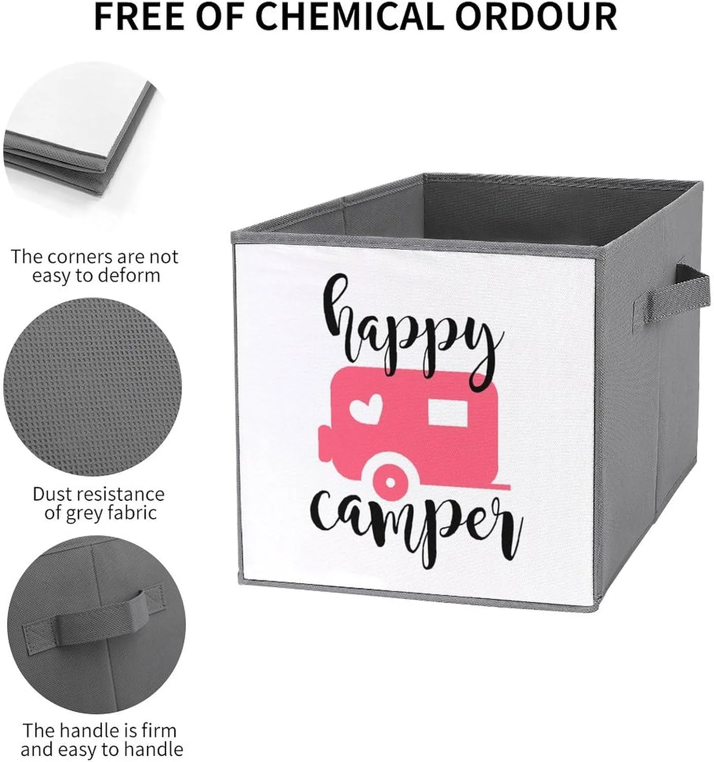 Happy Camping Car Large Capacity Storage Cubes Organizer Foldable Bins Clothing Boxes with Handles
