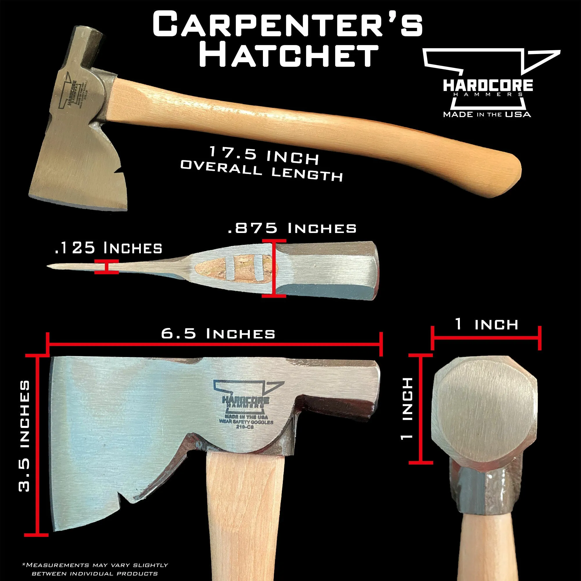Hardcore Hammers- Hardcore Carpenter's Hatchet- Envy Green 18in.