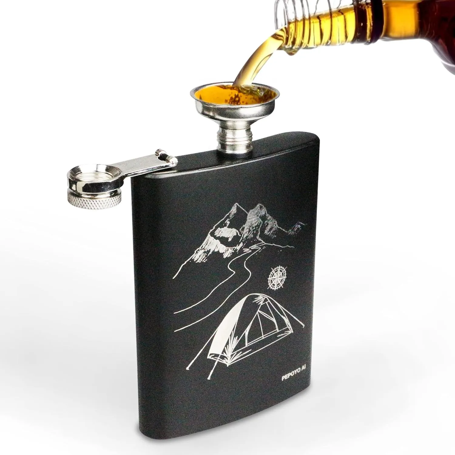 Hip Flask Set Stainless Steel Flask of Gifts for Men 8OZ Bar Party Camping Barbecue Portable Pocket Flask