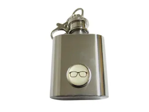 Hipster Glasses 1 Oz. Stainless Steel Key Chain Flask