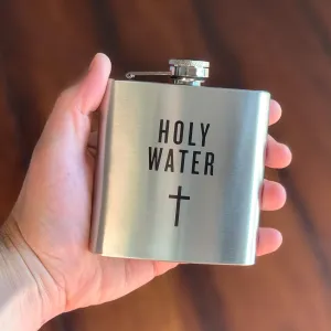 HOLY WATER | Damn Fine Hip Flask | 6oz Stainless Steel | Funny Men's, Religious, Atheist Gift for Whiskey, Church, and Jesus Lovers | Give One To Your Pastor!