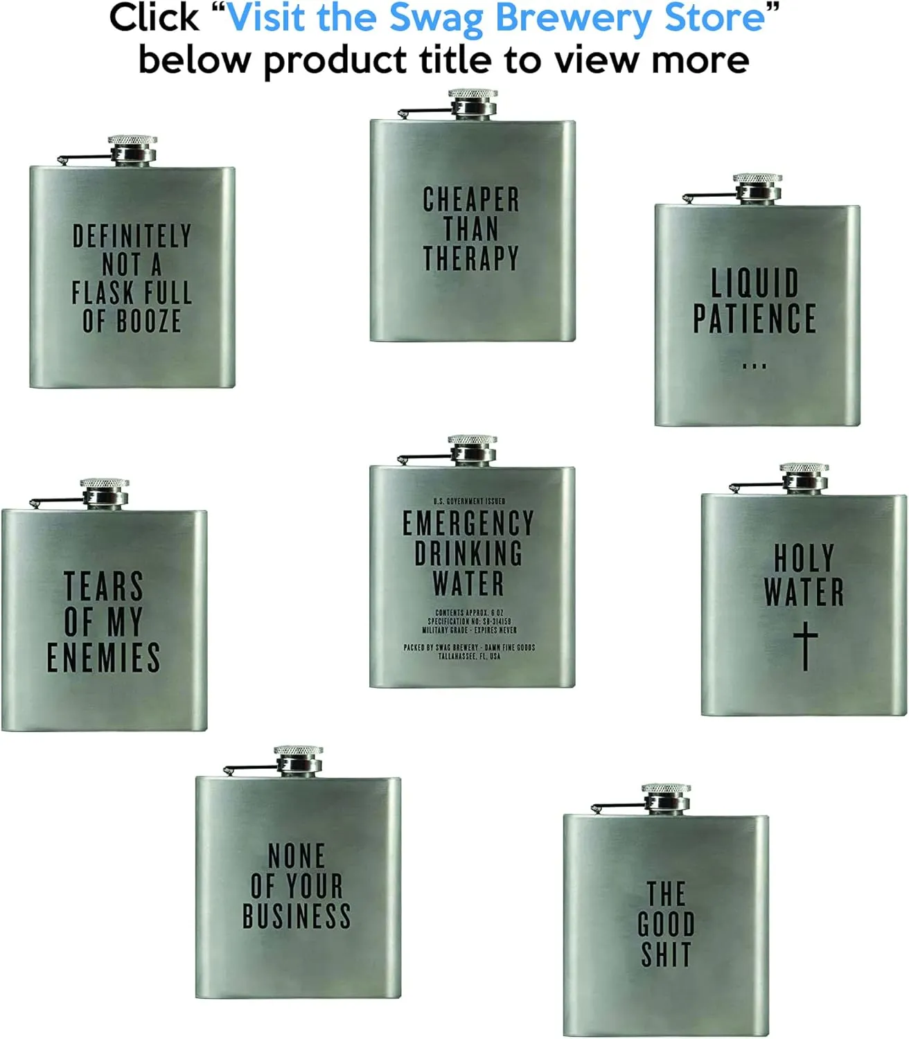 HOLY WATER | Damn Fine Hip Flask | 6oz Stainless Steel | Funny Men's, Religious, Atheist Gift for Whiskey, Church, and Jesus Lovers | Give One To Your Pastor!