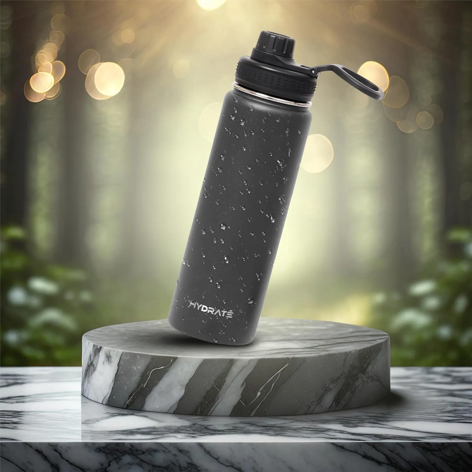 HYDRATE Water Bottle Insulated - Stainless Steel Water Bottles - Reusable Flask with Leak-Proof Design and Convenient Handle - Double Vacuum Insulated Water Bottle
