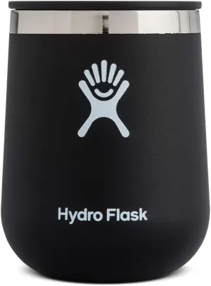 Hydro Flask 10 oz Wine Tumbler - Stainless Steel & Vacuum Insulated - Press-In Lid - Black