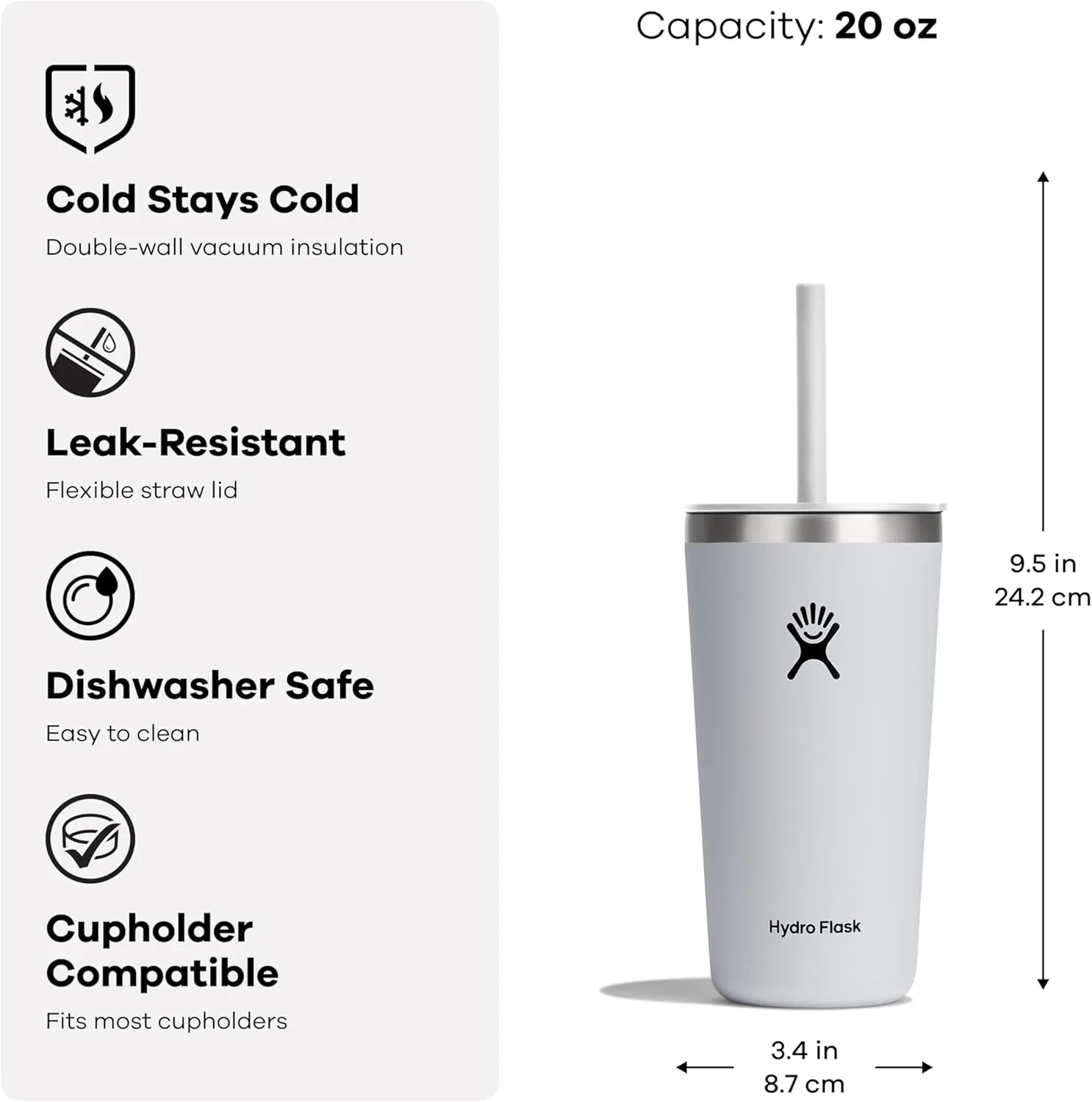 Hydro Flask 20 Oz All Around Tumbler Straw Lid Cascade