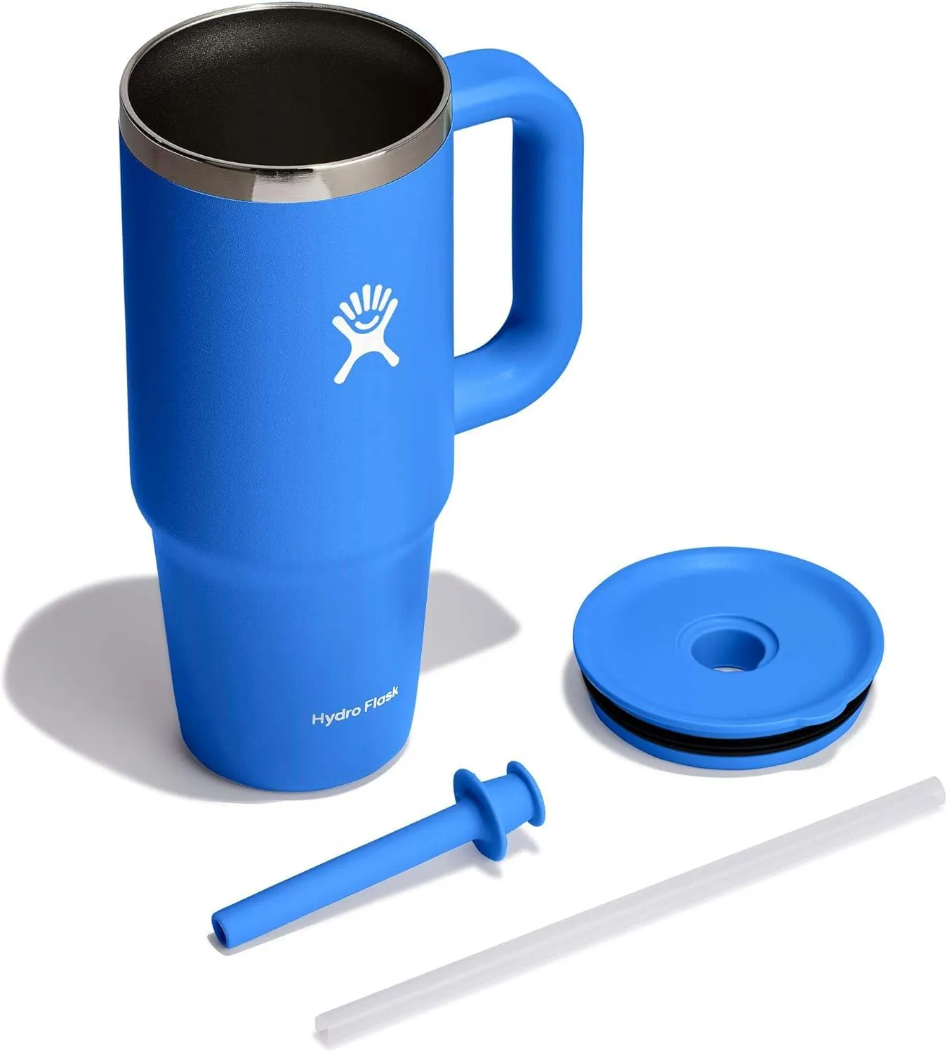 Hydro Flask 24 Oz Travel Tumbler with Handle, Lid and Straw - Insulated Stainless Steel in 24 Oz Agave Green