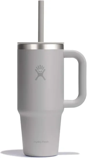 Hydro Flask 24 Oz Travel Tumbler with Handle, Lid and Straw - Insulated Stainless Steel in 24 Oz Birch Gray