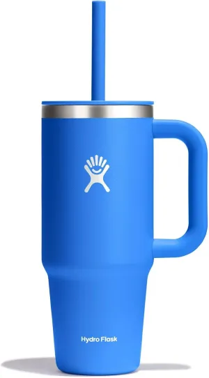 Hydro Flask 24 Oz Travel Tumbler with Handle, Lid and Straw - Insulated Stainless Steel in 24 Oz Cascade