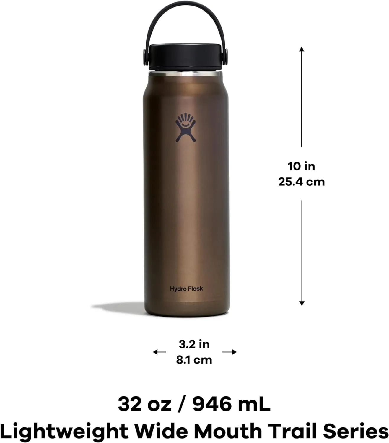Hydro Flask 32 Oz Lightweight Wide Flex Cap Obsidian