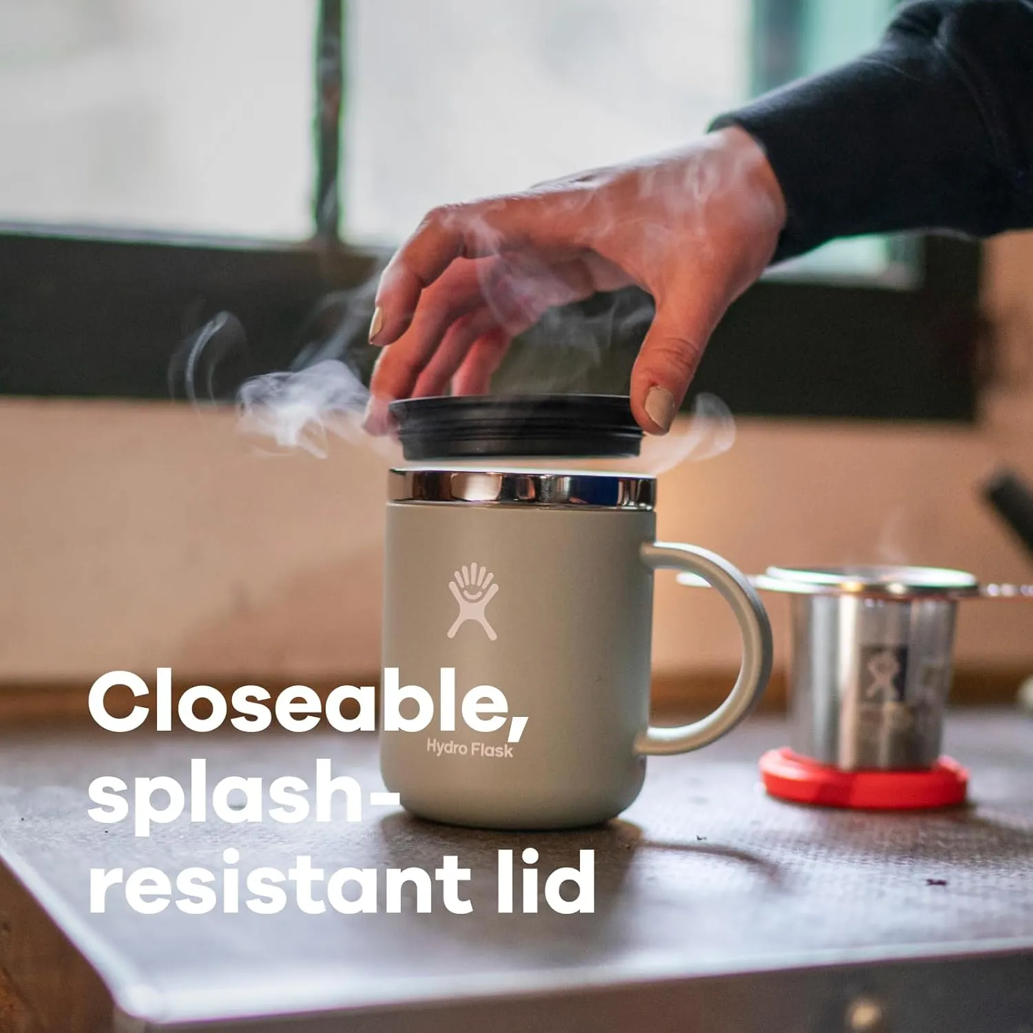 Hydro Flask Insulated Mug for Coffee, Tea, Hot Chocolate - Leak-Resistant Lid, Keeps Drinks Hot