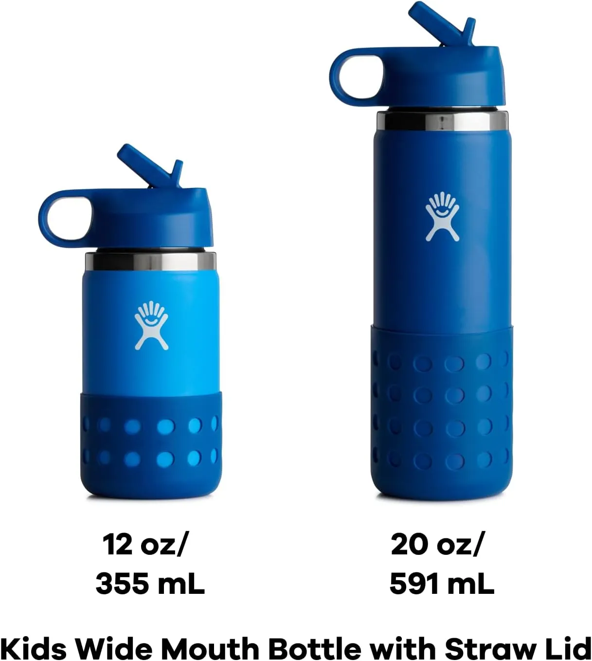 HYDRO FLASK Kids Water Bottle Jr. Stainless Steel Insulated With Straw Cap for Water, Milk, Juice, School, Camp, Sport, Play and Lunch, Easy to Clean, Leak-Resistant