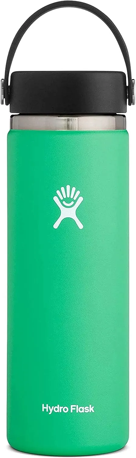 Hydro Flask Water Bottle - Stainless Steel & Vacuum Insulated - Wide Mouth 2.0 with Leak Proof Flex Cap - 20 oz, Spearmint