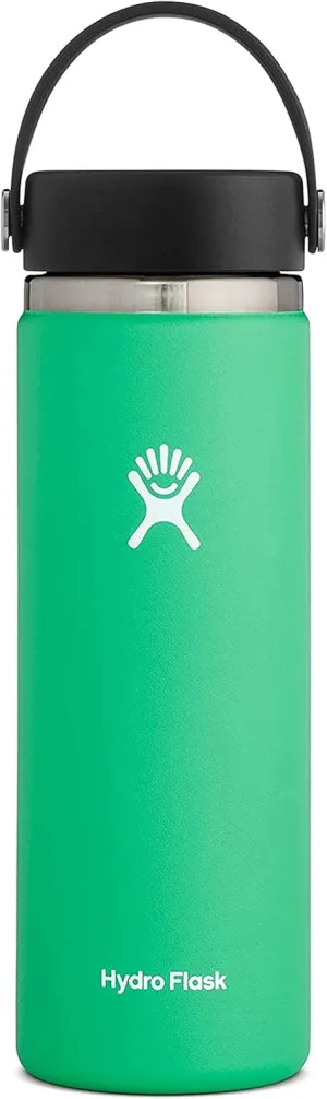 Hydro Flask Water Bottle - Stainless Steel & Vacuum Insulated - Wide Mouth 2.0 with Leak Proof Flex Cap - 20 oz, Spearmint