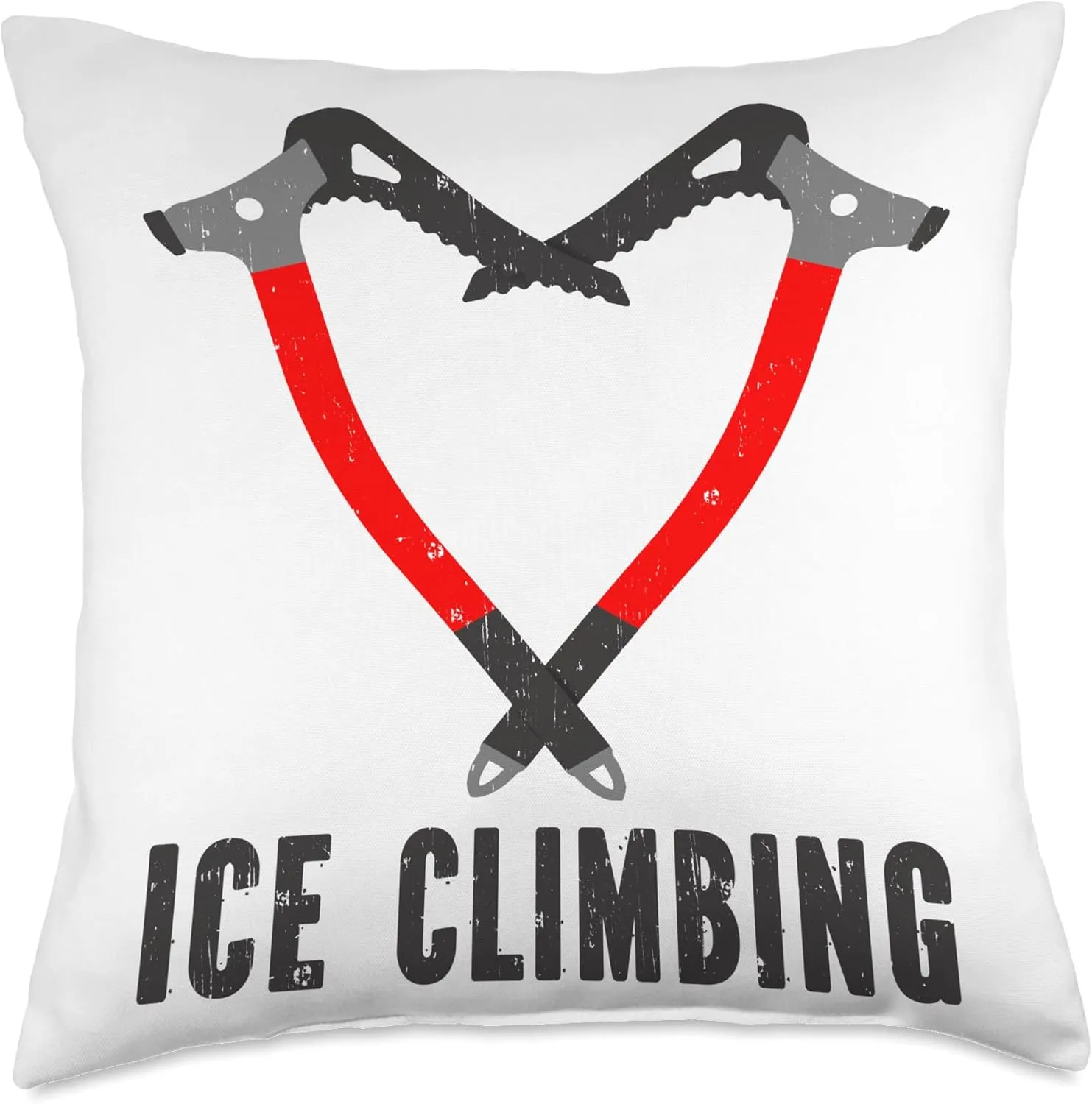 I love ice climbing ice climber ice axe climbing Throw Pillow
