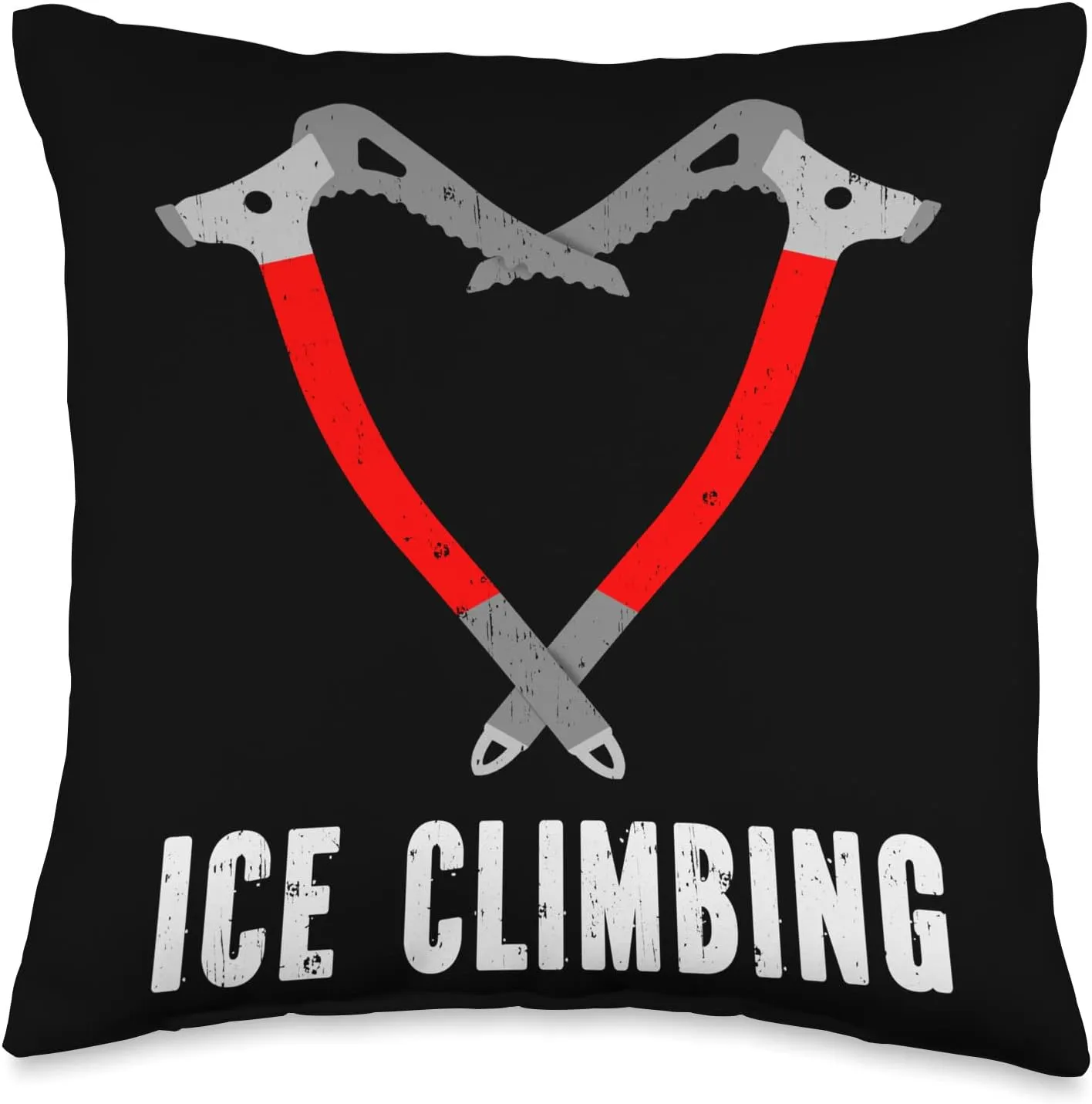 I love ice climbing ice climber ice axe climbing Throw Pillow