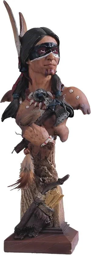 ICE ARMOR 14" H Indian Warrior Bust with Axe Statue Native American Decoration Figurine