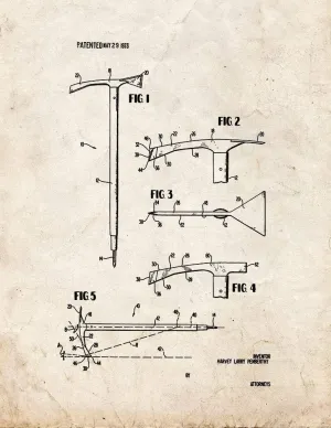 Ice Axe Patent Print Old Look (24" x 36") M12292