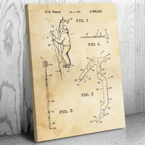 Ice Climbing Axe Patent Canvas Print (12x16) Climbing Gifts, Sports Decor, Outdoorsman Gifts, Gym Decor, Garage Art, Climbing Wall Art