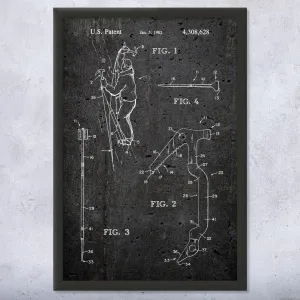 Ice Climbing Axe Patent Framed Print (11x14) Climbing Gifts, Sports Decor, Outdoorsman Gifts, Gym Decor, Garage Art, Climbing Wall Art