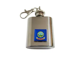 Idaho State Flag Pendant 1 Oz. Stainless Steel Key Chain Flask