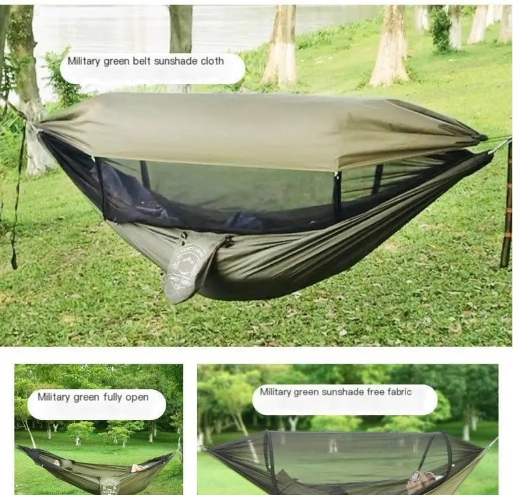 Indoor Hammock Chairs Mosquito Net Hammock Outdoor Camping Fully Automatic Quick-Open Hammock Sunshade Outdoor Anti-Mosquito Hammock Hanging hammocks