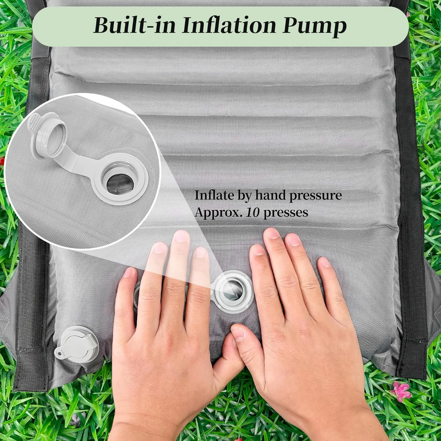 Inflatable Seat Cushion, Portable Chairs with Back Support, Foldable and Lightweight Seating for Camping/Sporting Events, Adjustable Straps, Stadium Seats with Storage Bag, Lounge Chair