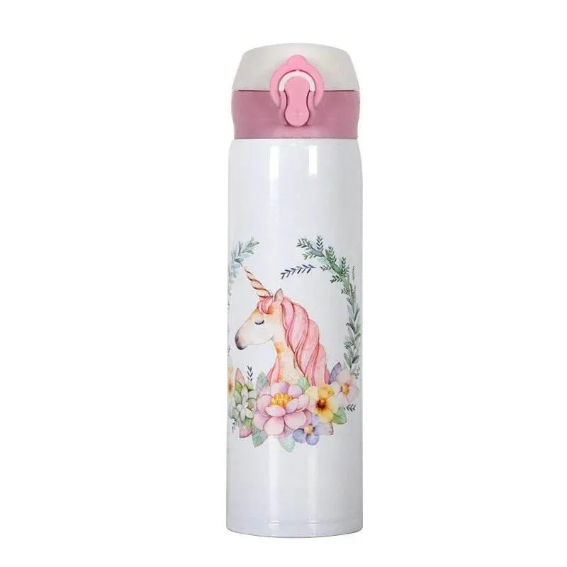 Insulated Unicorn Vacuum Flask  Stylish Stainless Steel Water Bottle with Lid