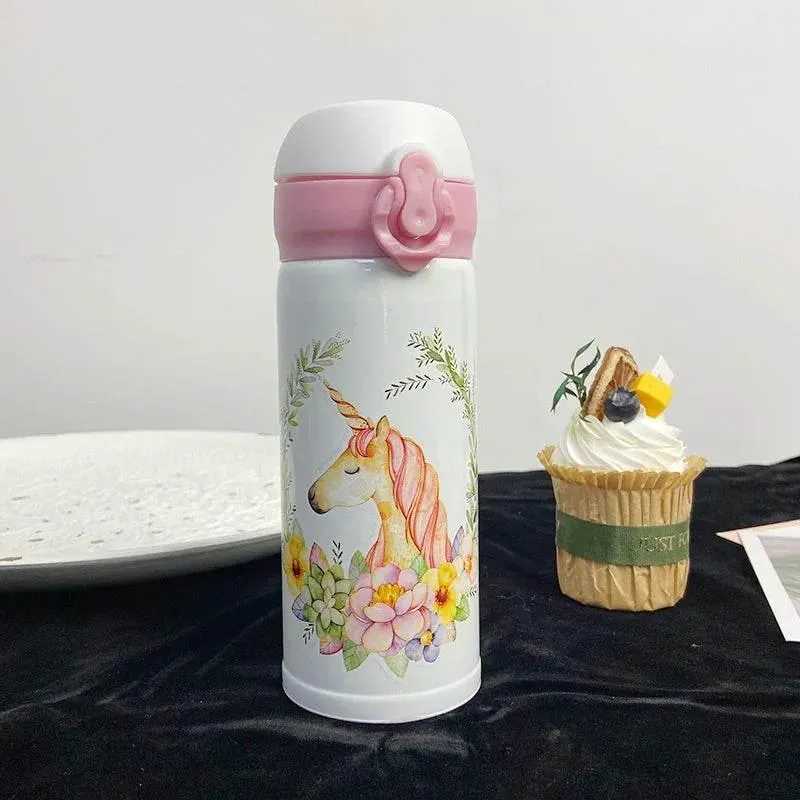Insulated Unicorn Vacuum Flask  Stylish Stainless Steel Water Bottle with Lid