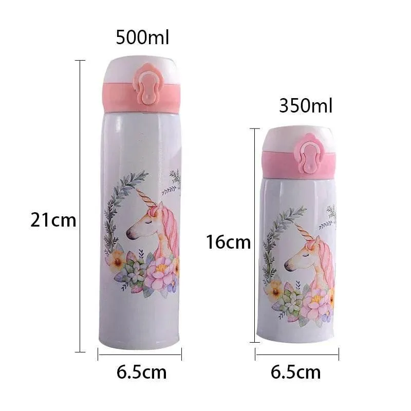 Insulated Unicorn Vacuum Flask  Stylish Stainless Steel Water Bottle with Lid