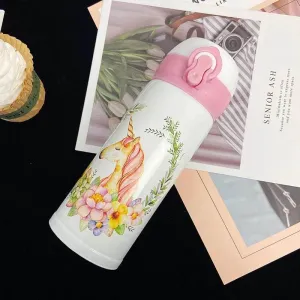 Insulated Unicorn Vacuum Flask  Stylish Stainless Steel Water Bottle with Lid