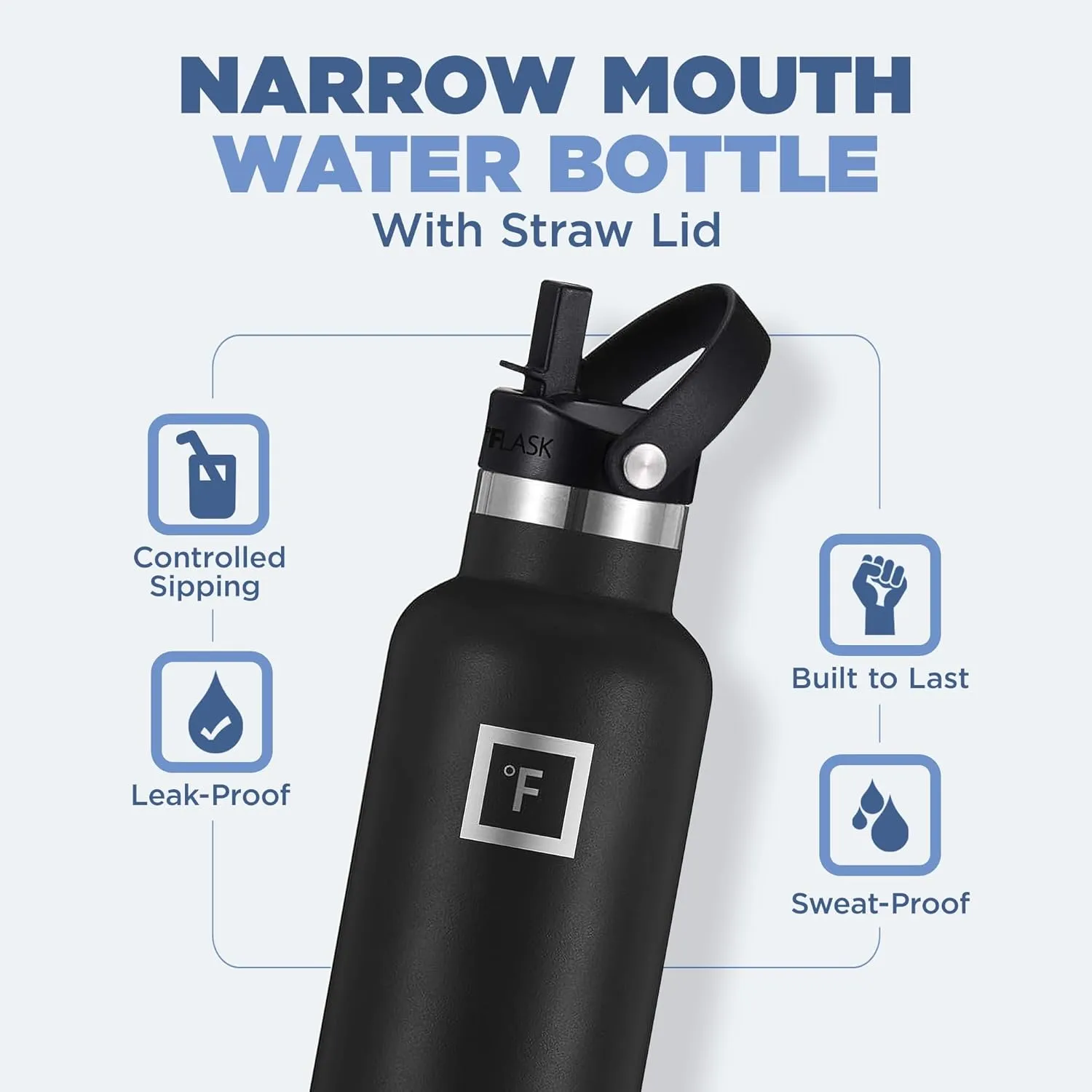 IRON °FLASK Camping & Hiking Hydration Canteens - 3 Lids (Narrow Straw Lid) Leak Proof Vacuum Insulated Stainless Steel - Hot & Cold Double Walled Sports Water Bottle - Bubble Gum, 20 Oz