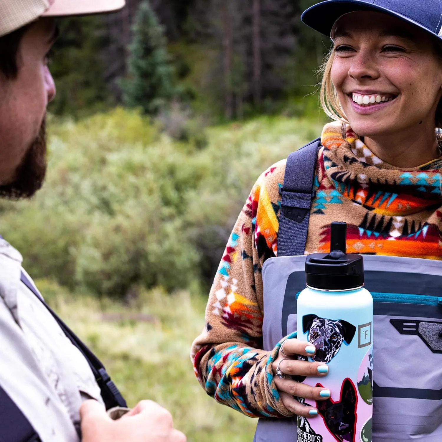 IRON °FLASK Camping & Hiking Hydration Flask with 3 Lids - Stainless Steel, Double Walled & Vacuum Insulated Water Bottle - Leak Proof & BPA Free (Cobalt, Spout - 40 oz)