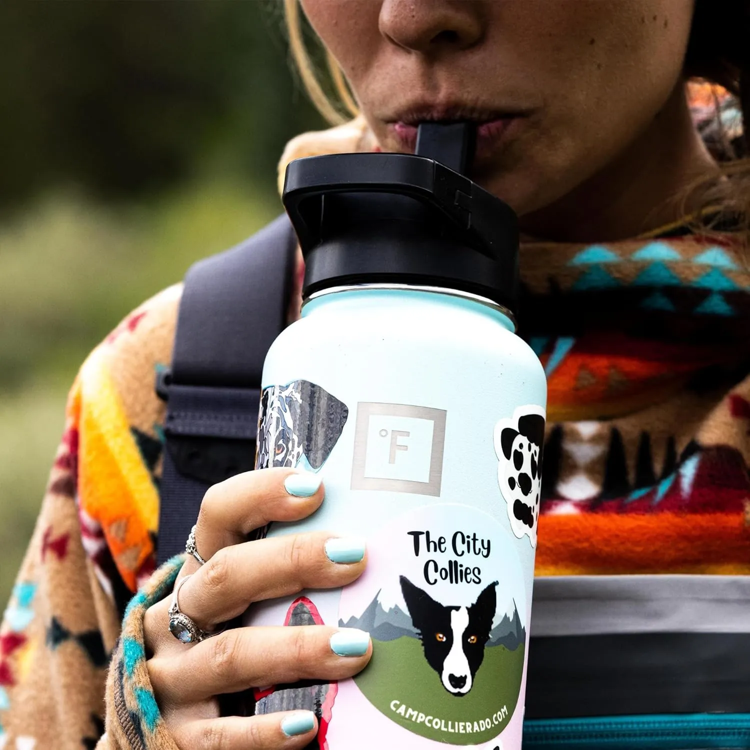 IRON °FLASK Camping & Hiking Hydration Flask with 3 Lids - Stainless Steel, Double Walled & Vacuum Insulated Water Bottle - Leak Proof & BPA Free (Cobalt, Spout - 40 oz)