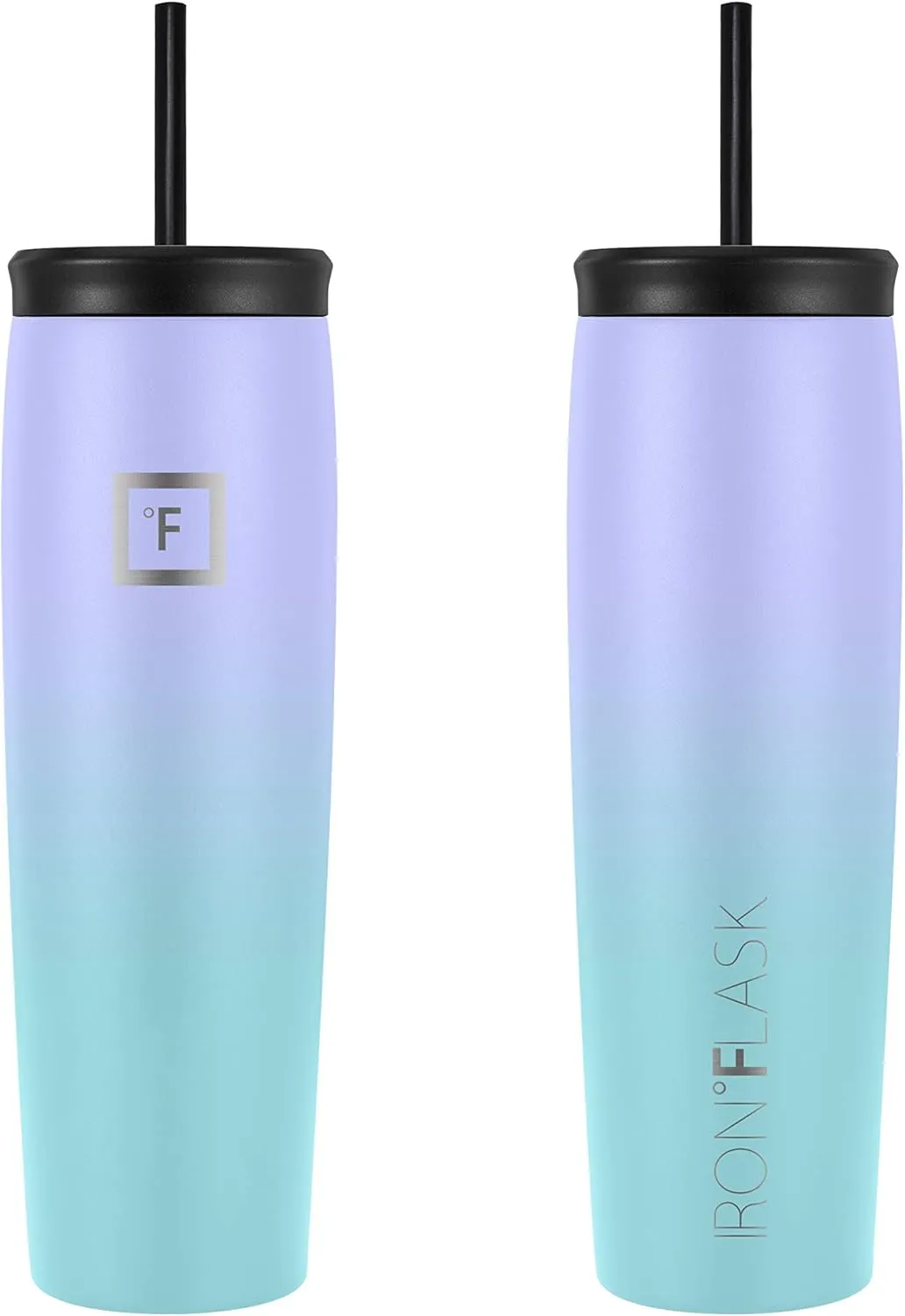 IRON °FLASK Nomad Tumbler - 2 Lids (Straw/Flip), Vacuum Insulated Stainless Steel Bottle, Double Walled, Drinking Cup, Thermos Coffee Travel Mug, Water - Cotton Candy, 28 Oz