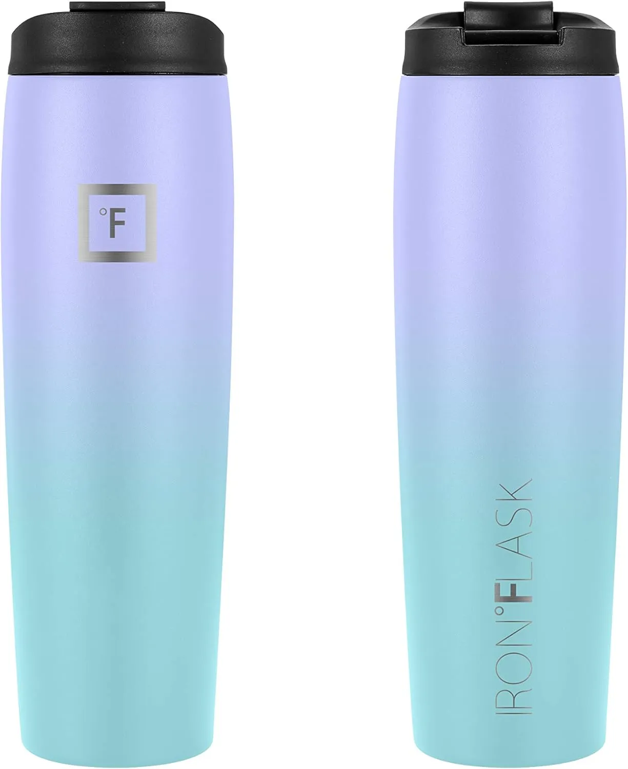 IRON °FLASK Nomad Tumbler - 2 Lids (Straw/Flip), Vacuum Insulated Stainless Steel Bottle, Double Walled, Drinking Cup, Thermos Coffee Travel Mug, Water - Cotton Candy, 28 Oz