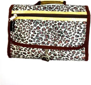 JChronicles Women's Large Hanging Toiletry Cosmetic Organizer Bag-Roll Up for Travel (Leopard)