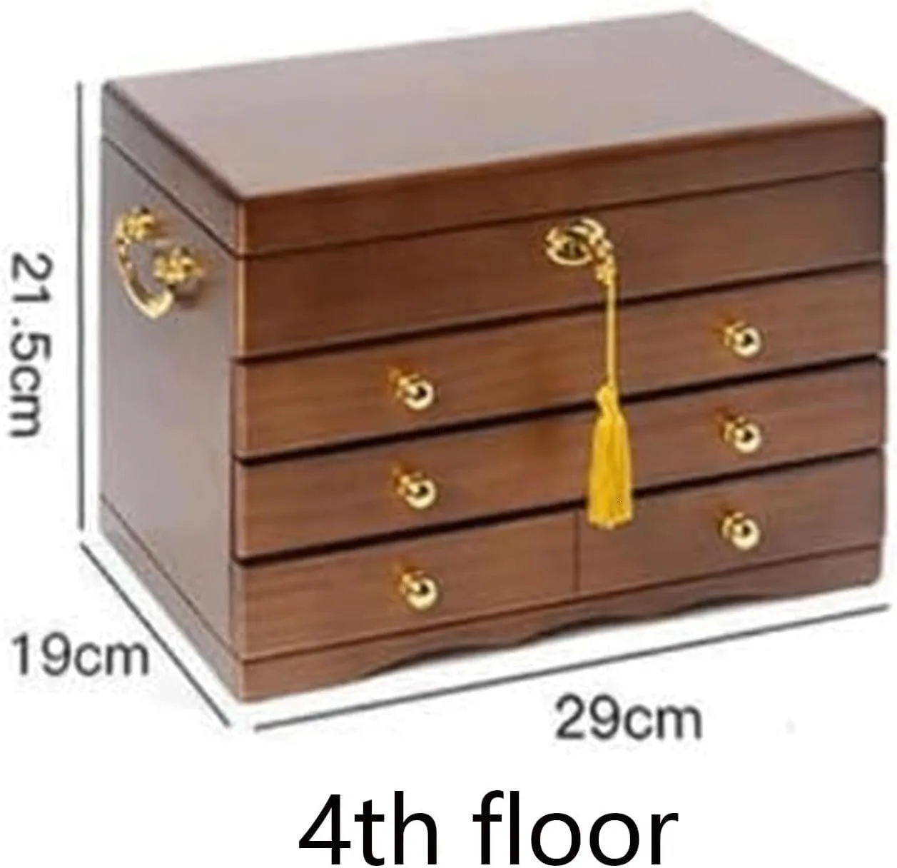 Jewelry Chests Jewelry Case Antique Lock Jewelry Storage Wooden Jewelry Box Organizer Jewelry Box Velvet with Lock Portable Jewelry Case Spacious (A 29 * 19 * 21.5CM)