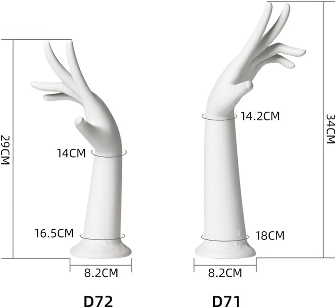 Jewelry Holder Organizer Female Mannequin Hand Jewelry Display Holder Plastic Bracelet Ring Watch Stand Support Holder Ring Stand Jewelry Display Jewelry Tree (Color : S)