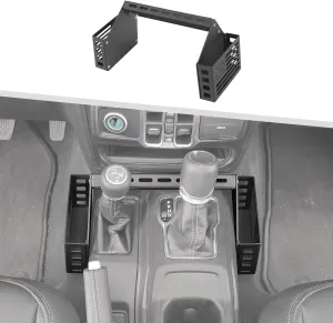 Jimen for JL/JT Metal Gear Shifter Tray, Upgrade 5PCS Center Console Side Pockets Hanging Storage Box Organizer Compatible with Jeep Wrangler JL JLU & Gladiator JT 2018-2024 (Flag Style)