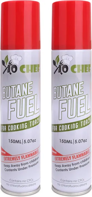 Jo Chef Butane Fuel Refill, Lighter Butane Fuel Canister, Butane Gas Refill for Kitchen Torch, Lighter, Brûlée Kitchen Blow Torch