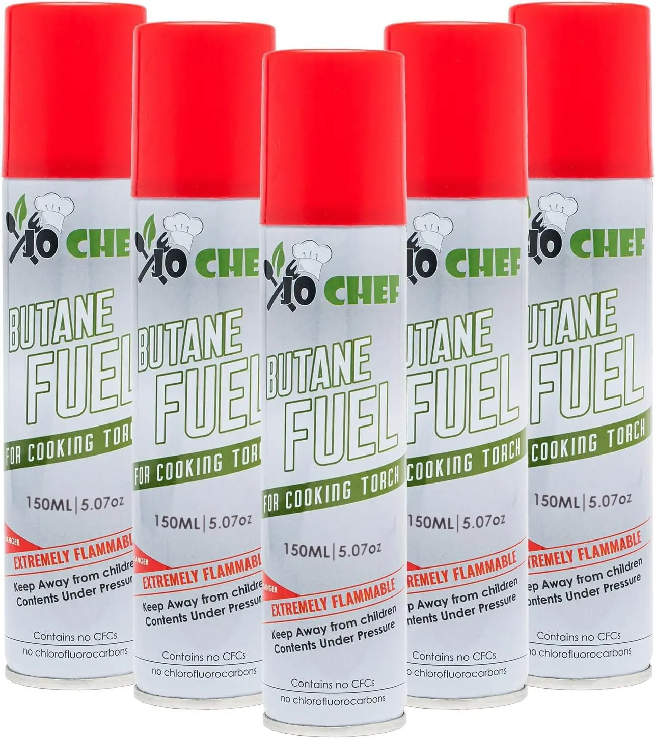 Jo Chef Butane Fuel Refill, Lighter Butane Fuel Canister, Butane Gas Refill for Kitchen Torch, Lighter, Brûlée Kitchen Blow Torch