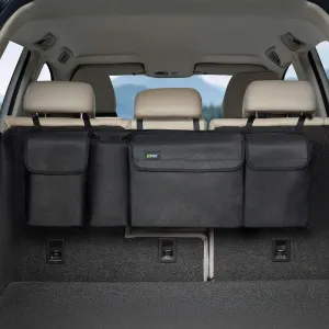 JOYSKY Trunk Hanging Organizer, Backseat Car Organizer with Large Pockets for SUV, Truck, MPV, Collapsible Vehicle Storage Bag, Car Interior Accessories Providing More Trunk Space
