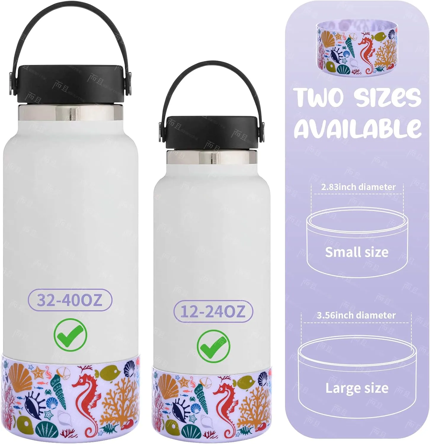 KDD Protective Silicone Boot for 12oz - 40 oz Hydro Sport Water Bottles Flask Anti-Slip Bottom Sleeve Cover