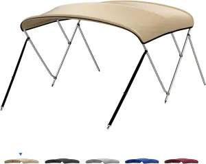 KEMIMOTO Bimini Top for Boat, Bimini Tops Cover 600D Marine Grade Canvas Boat Canopy with 6ft Length 54 in - 96 in Width 46 in Height, Includes Mounting Hardware, Straps Rear Support Poles