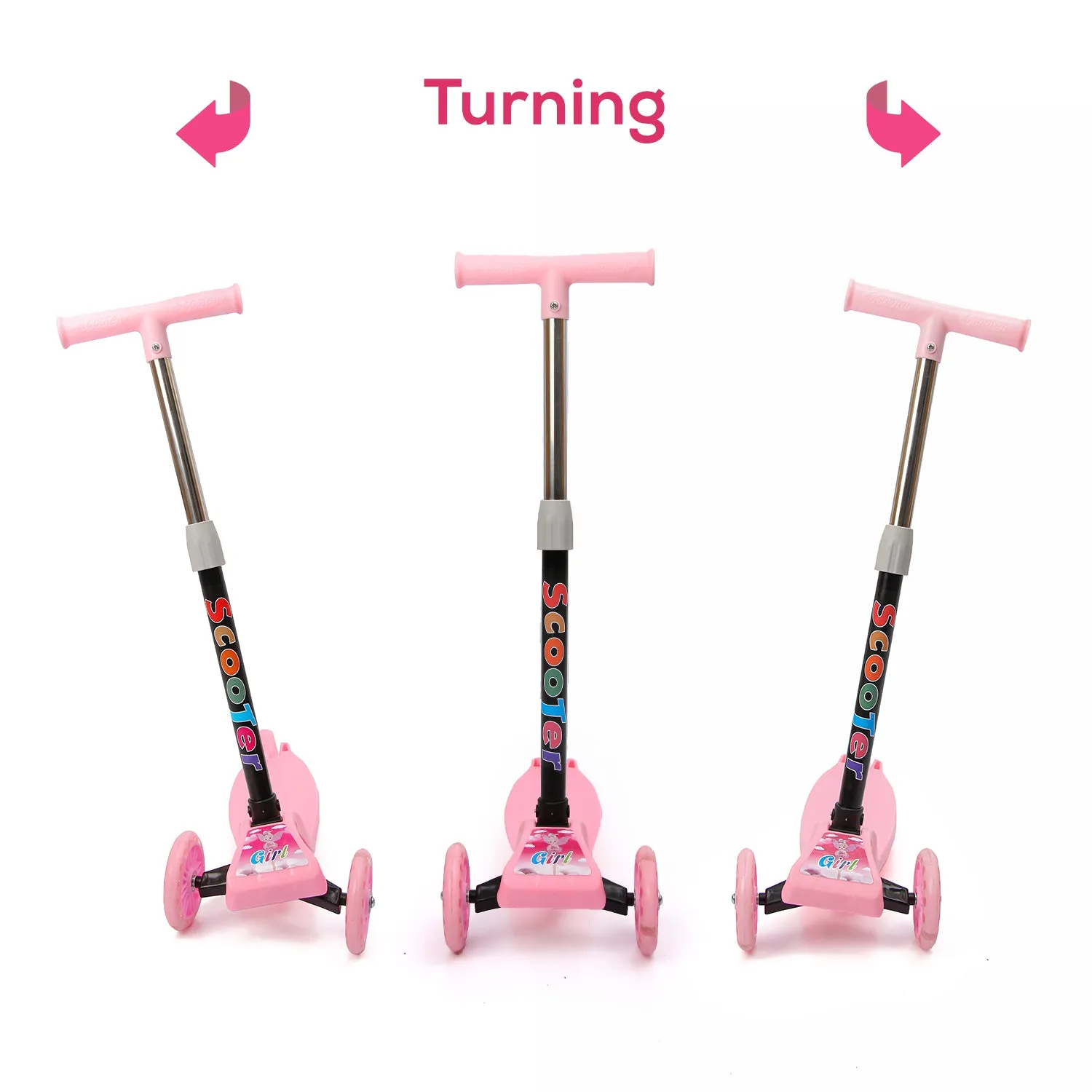 Kick Scooter for Kids | 2-8 Yrs | Height Adjustable | Foldable | Pink | SY0004