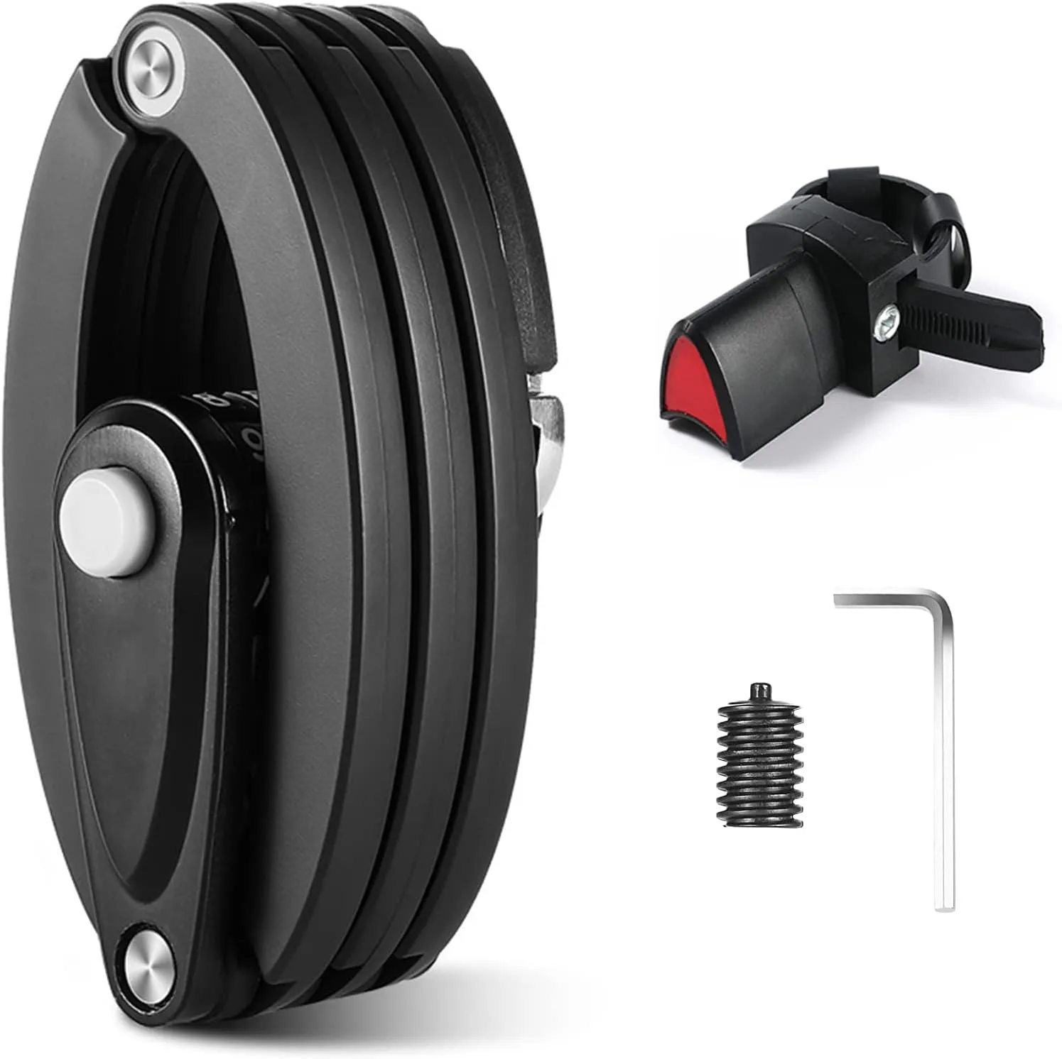 kingsea Bike Foldable Lock, 4-Digit Anti Theft Combination Bicycle Lock,2.8 FT(85CM) Strong Bicycle Locks, Security Level 6 Heavy Duty Compact Folding Bike Lock,Bicycle Chain Lock with Bracket