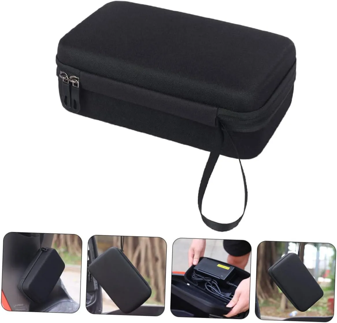 Kisangel 4sets 2pcs Vehicle Cable Organizer Cases Hard Shell Charger Storage Bag for Bikes Scooters Durable Pouch for Cables Accessories Easy to Clean Design 2pcs*4