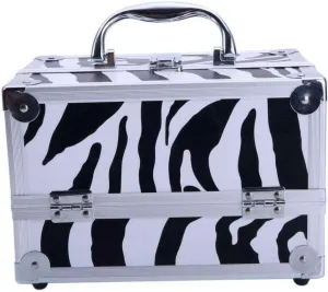 KMYG Foldable Aluminum Makeup Case Salon Cosmetic Mirror Jewelry Organizer Train Box Cosmetic-display-cases Makeup organizer Bathroom organizer Makeup bag Storage cabinet Bathroom storage Makeup