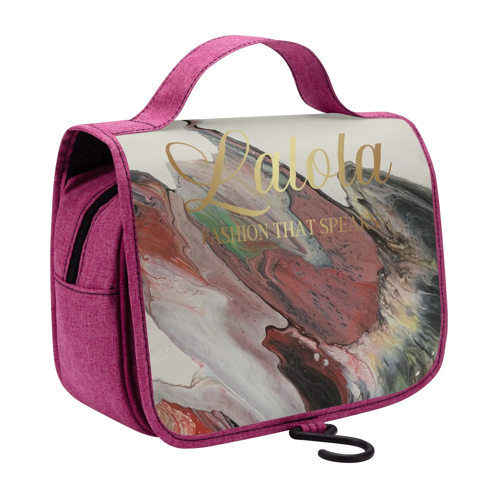 Lalola *Art U Wear* Cosmetic Travel Bag, HooArt Pink & Neutral